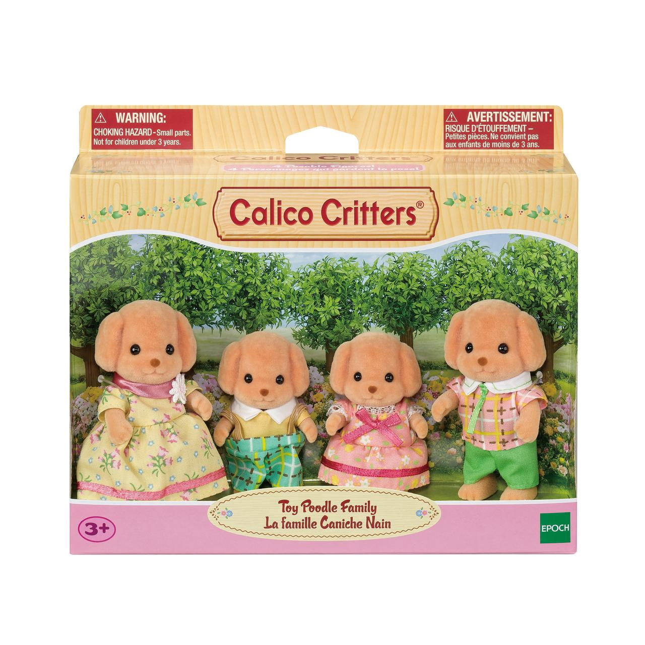 Calico Critters Toy Poodle Family, Set of 4 Collectible Doll Figures