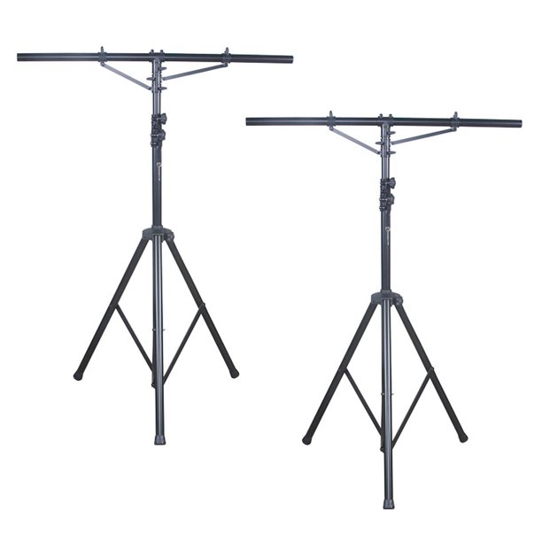 (2) AMERICAN DJ LTS2 Aluminum Black Heavy Duty 12 Ft Tripod TBar Light Stands