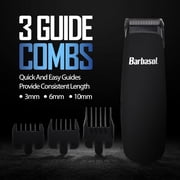 Barbasol Touch Up Beard Trimmer for Men w/ Stainless Steel Blades and 3 Guide Combs, Black