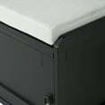 thumbnail image 4 of Benjara Bench with 2 Sliding Cabinets and Ring Pulls, Black, 4 of 5
