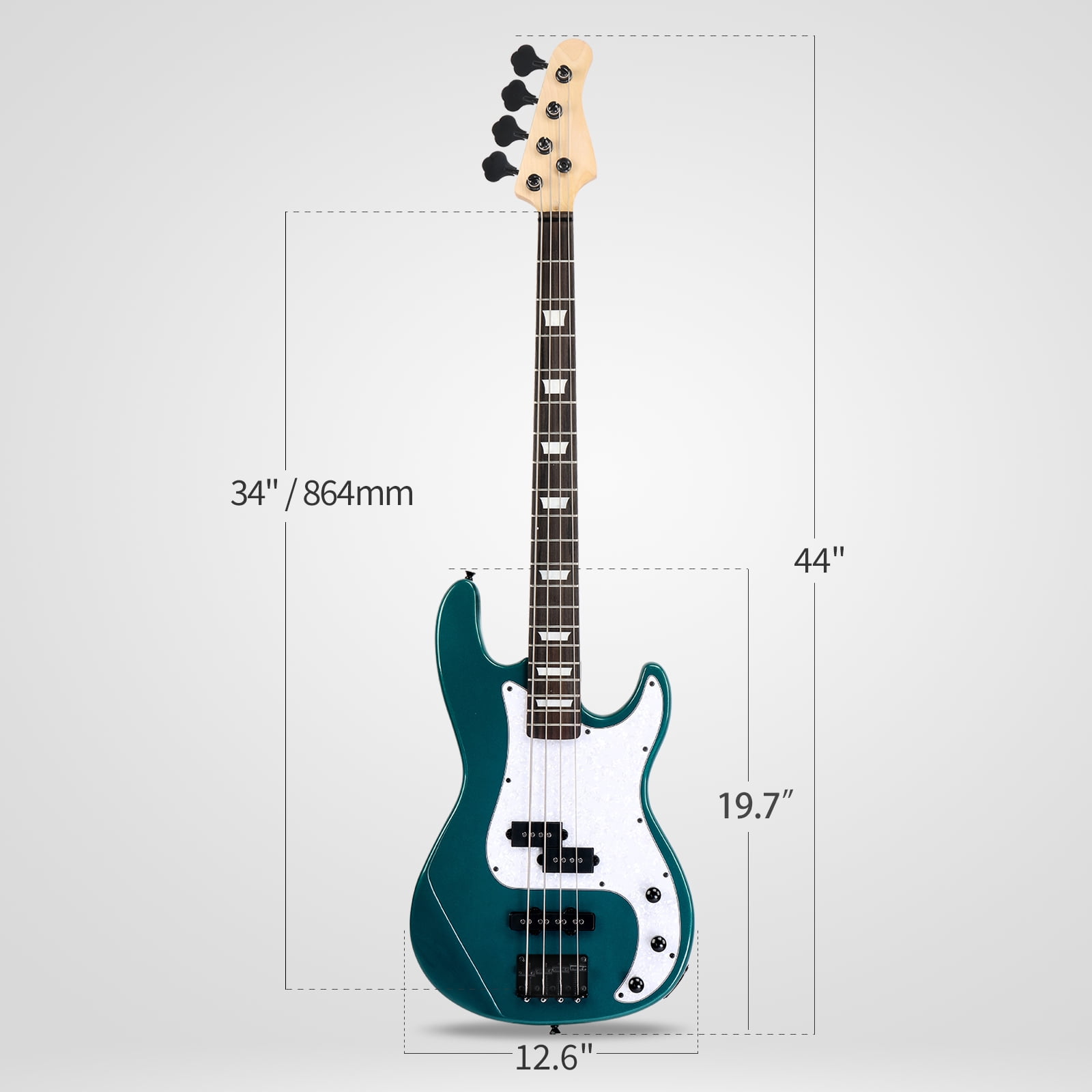 Ktaxon 46in Full-Size Electric Bass Guitar Kit with 20W Amp, Bag for Beginners and Musicians, Blue