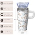 thumbnail image 3 of Boho Aesthetic Double Wall Mug 20oz with Lid & Straw - Stainless Steel Vacuum Insulated Travel Tumbler, Leakproof Thermal Coffee Cup, 3 of 5