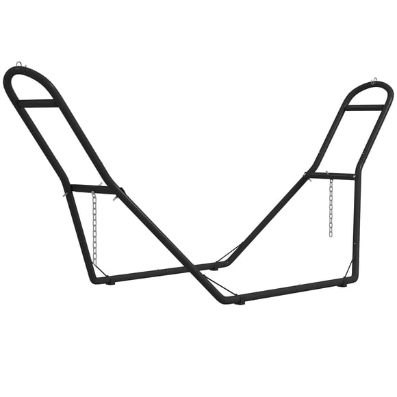 Outsunny 9ft Hammock Stand Adjustable Height, 550 lbs Capacity, Black