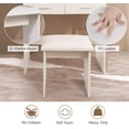 thumbnail image 6 of REDCAMP Lighted Makeup Vanity with 12 Light Bulbs, Vanity Set with Mirror and 2 Drawers, Vanity Table with Cushioned Stool, White, 6 of 7