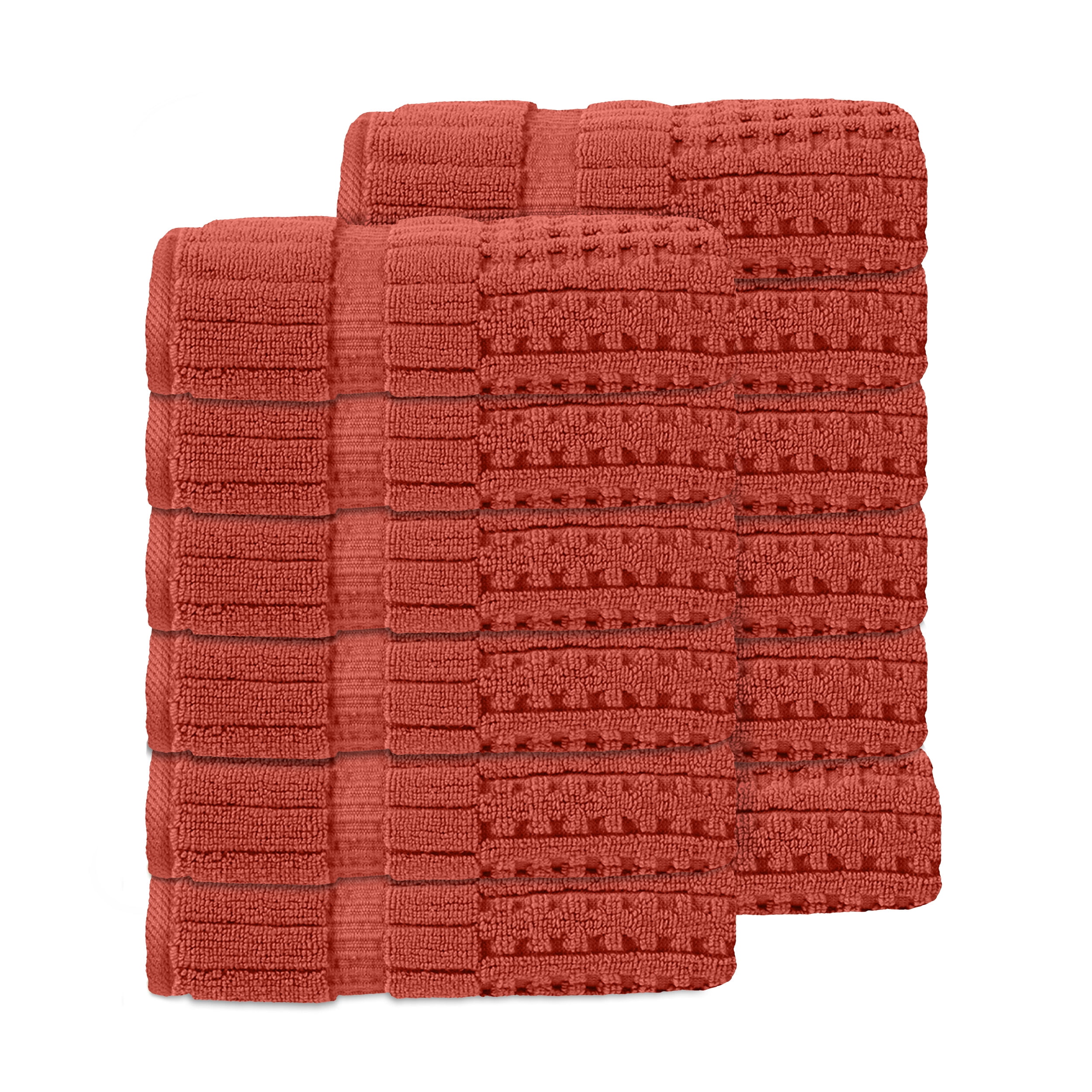 Home Weavers Willow Collection Hand Towels Set of 12 | 100% Cotton Zero Twist | 630 GSM Thick Plush | Soft, Highly Absorbent & Quick Dry | Hotel Quality Luxury Hand Towels | 16x24 Inch | Coral