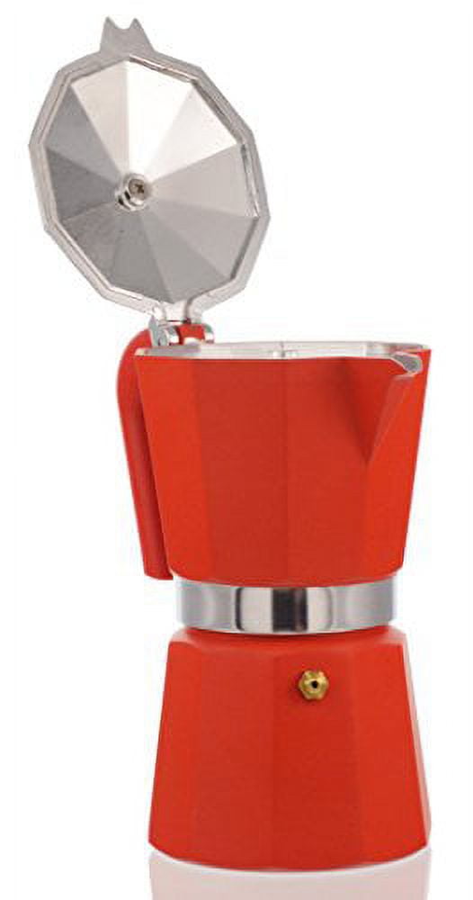 Perini Italy AmoraColor Moka Stovetop Aluminium Espresso Maker Red