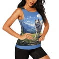 thumbnail image 2 of Hirioo Blue Sky Dog for Women's Workout Tank Top Sleeveless Workout Tops Athletic Gym Shirts-Small, 2 of 7