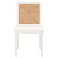 thumbnail image 4 of SAFAVIEH Couture Emilio Modern Linen Solid Dining Chair, White/Natural (Set of 2), 4 of 5