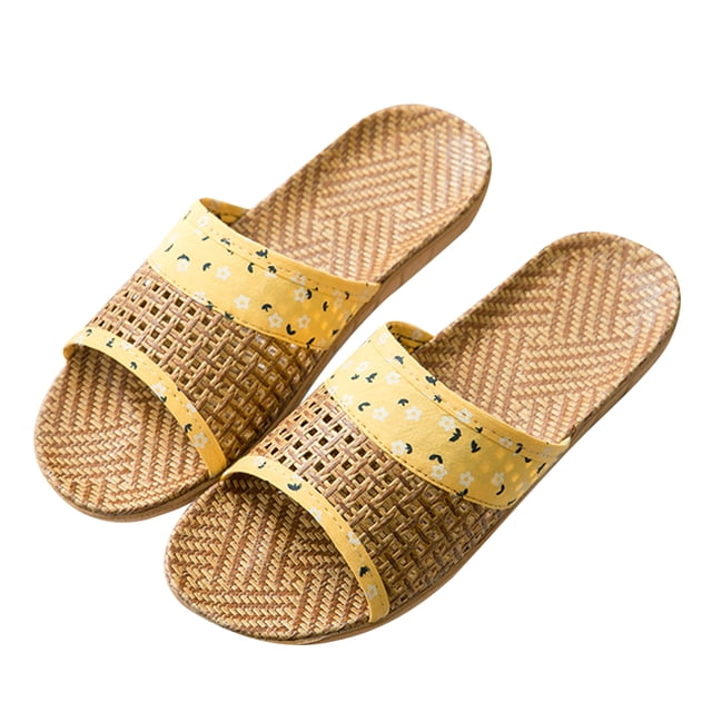 1 par de zapatillas de fondo grueso con estampado, zapatos sin sandalias, zapatillas creativas con punta abierta para el hogar