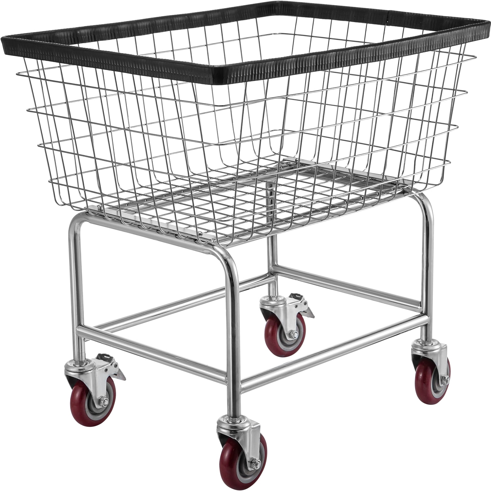VEVOR Commercial Laundry Basket Cart 4.5 Bushel Heavy Duty Wire on Wheels 