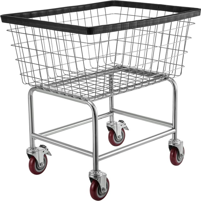VEVOR Chariot à Linge en Fil Panier à Linge en Fil 2,5 Boisseau Robuste avec Roues de 4 Pieds'
