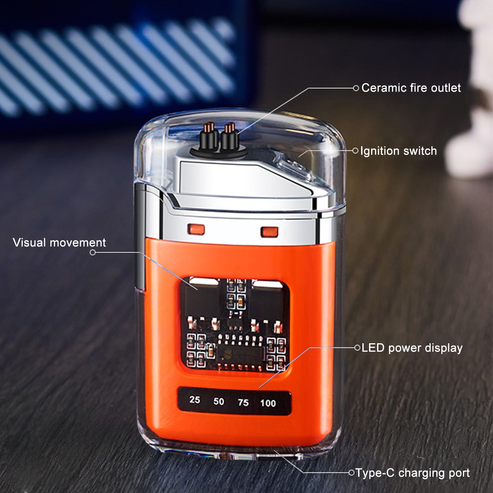 3 Set of Electronic Rechargeable Lighter, Lighter, Type-C Rechargeable Lighter Outdoor Windproof Lighter