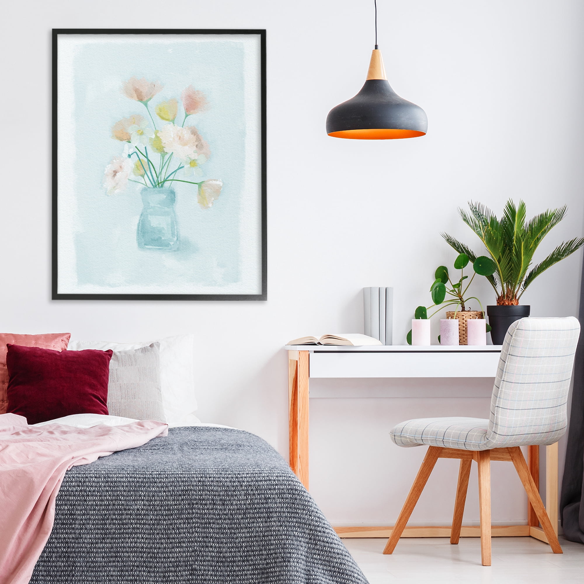 Stupell Industries Pretty Florals in Vase Black Framed Giclee Art, design by Leah Straatsma