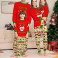 thumbnail image 6 of Onlypjs Family Matching Christmas Pajamas Set – Red & Green Reindeer "Merry Christmas" Holiday Sleepwear for Women, Men – Festive Striped Pants, 6 of 6