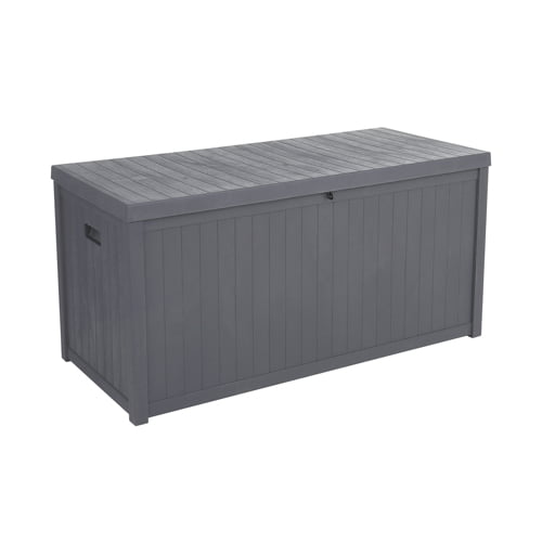 Baytocare 113 Gallon Stroage Deck Box Waterproof Storage Container Grey  Plastic 