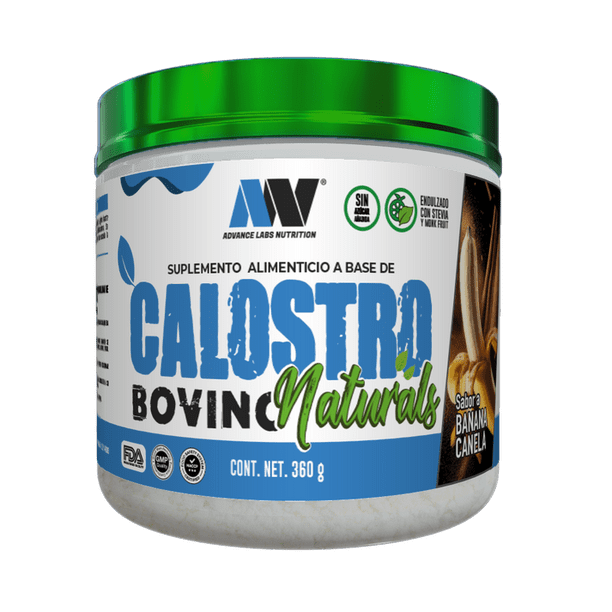 Calostro Bovino en Polvo Advance Labs Naturals Stevia y Monk Fruit Banana Canela 60 Serv 360g