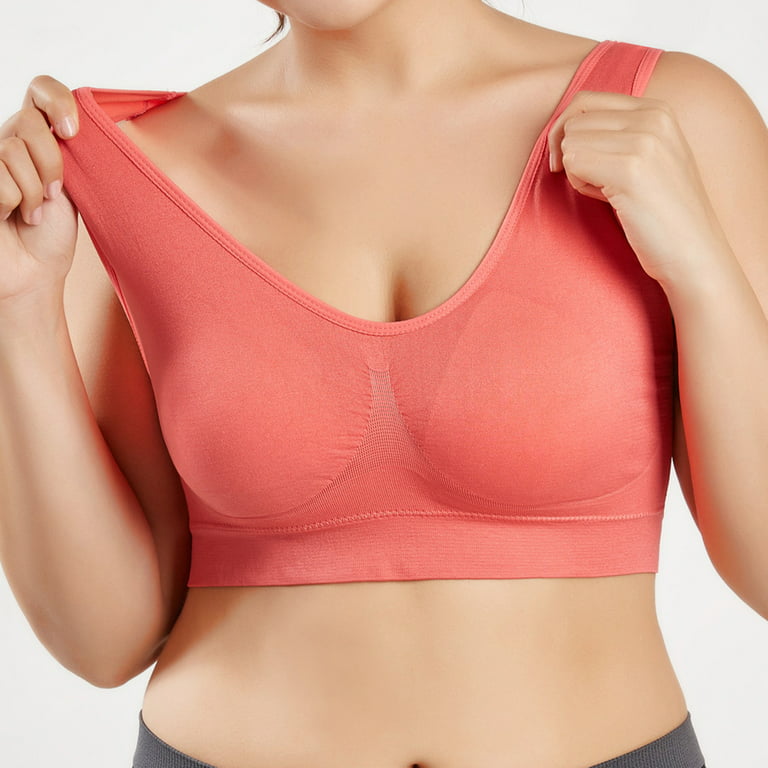 Bigersell Women Wireless Sports Bras Front Ruched Lace Trim V-Neck Pullover  Bra Comfortable Yoga Bras Workout Crop Tops Bralette Padded Bra Style-D38,  Pull-On Closure Wire-Free Bras Y-4-Beige One Size 