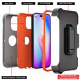 thumbnail image 4 of NIFFPD iPhone 14 Pro Max Case with Screen Protector + Belt-Clip Holster, Heavy Duty Hard Shockproof Phone Case for iPhone 14 Pro Max 6.7" Gray+Orange, 4 of 4