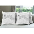 thumbnail image 6 of Ambesonne Animal Throw Pillow Cover 4 Pack, Squirrel Geometric, 24", White Grey, 6 of 7