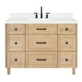 thumbnail image 6 of ARIEL Monroe 48 Inch Single Rectangle Sink Bathroom Vanity With Carrara White Quartz Countertop 1.5 Inch Edge In Oak, 6 of 8