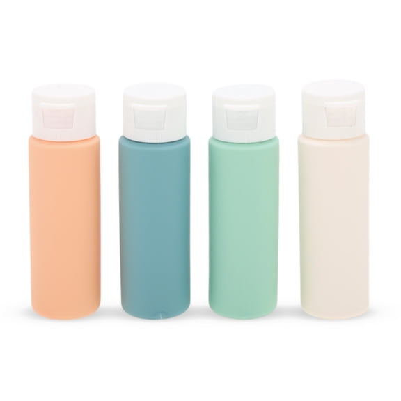 Unique Bargains 4 Pcs Travel Container Set Portable PP Travel Bottles Set 1.76oz Blue Orange Beige Green