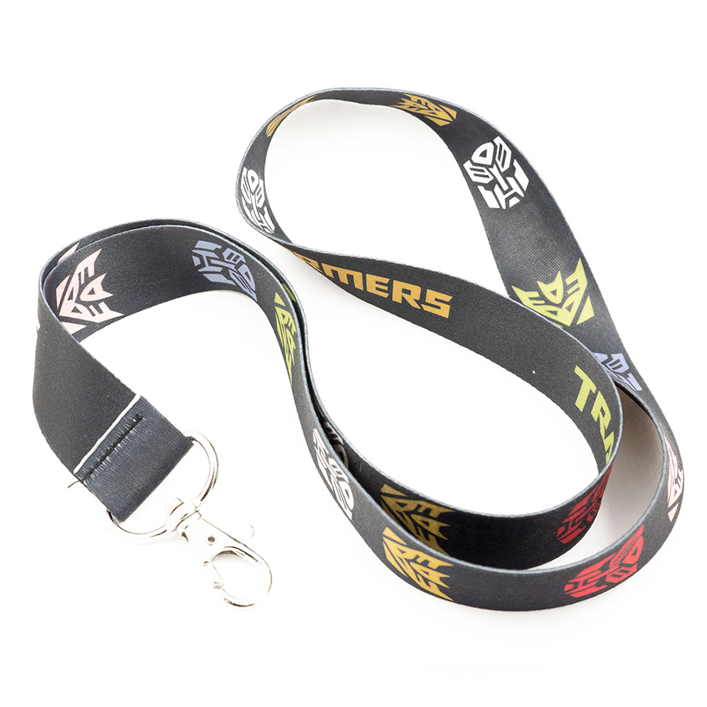 Transformers Black Reversible Lanyard Key Chain ID Holder With Charm