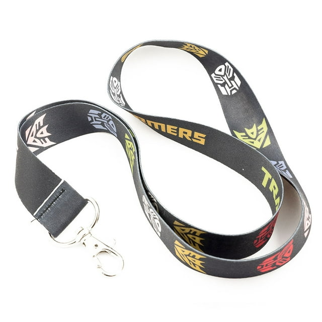 Transformers Black Reversible Lanyard Key Chain ID Holder With Charm