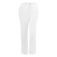 thumbnail image 6 of Wirdiell Women Casual Linen Pants Straight Leg Pants High Waisted Beach Pants Drawstring Relaxed Fit Sweatpants with Pockets, 6 of 6