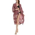 thumbnail image 4 of Nexjvus Womens Robe Kimono Robe Floral Long Satin Robe with Belt Summer Saving Size L, 4 of 5