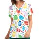 thumbnail image 1 of Ichuanyi Womens Swimsuits Clearance Women Short Sleeve V-neck Tops Uniform Easter Printed Pockets Blouse Nursing Ichuanyi Ichuanyi, 1 of 4