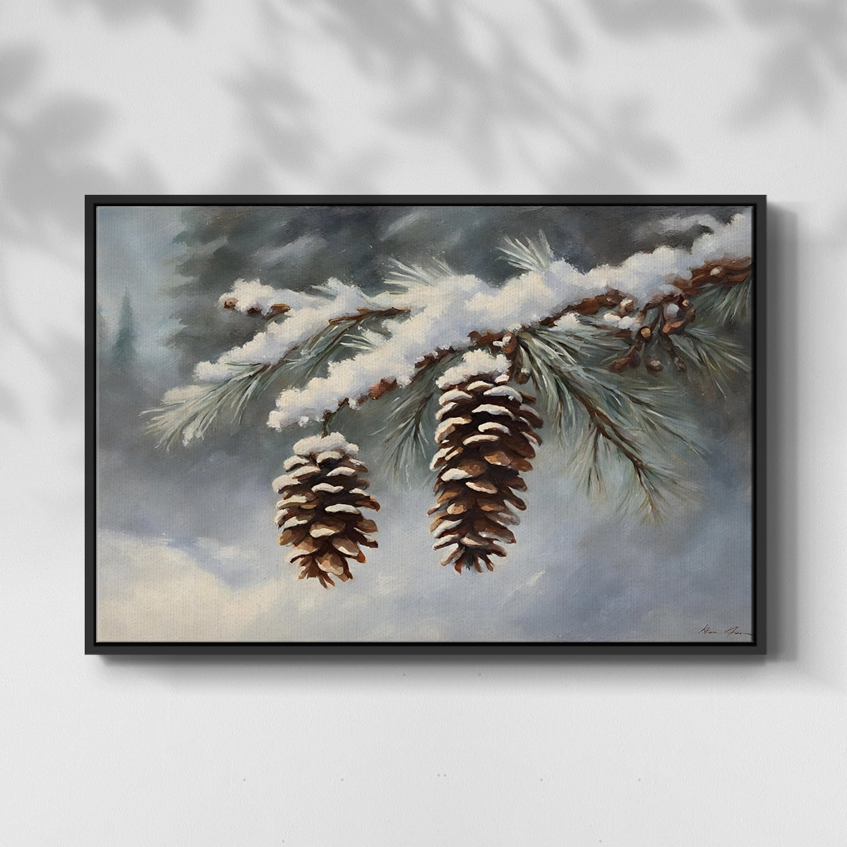 Vintage Landscape-CXCVIII By Wexford Home Framed in Black Wood Gallery Wrapped Canvas 17 in. x 25 in.