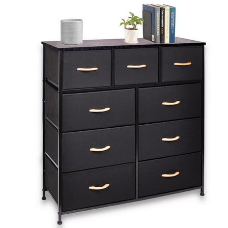Dresser 9 Drawers Bedroom Furniture Storage Chest Organizer Closet Cabinet Black