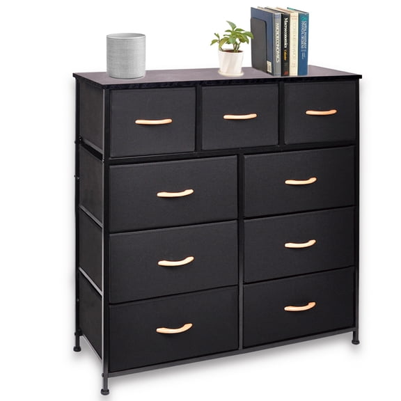 Dresser 9 Drawers Bedroom Furniture Storage Chest Organizer Closet Cabinet Black