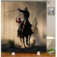 thumbnail image 3 of 4PCS Cowgirl Shower Curtain Set, Groovy Funky Disco Horseshoe Cowboy Hat Boots Wild West Western Bathroom Decor, Waterproof Fabric Pink Shower Curtain, Non-Slip Bath Mat Toilet Rug, 3 of 7