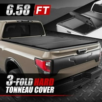 Nuvision for 04-15 Nissan Titan Truck 6'7" Bed Frp Hard Solid Tri-Fold Tonneau Cover