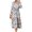 Beige, variant on Fesfesfes Women Dress Sexy Printing Shoulder Long Sleeve V-Neck Regular Dress Clothes Sale