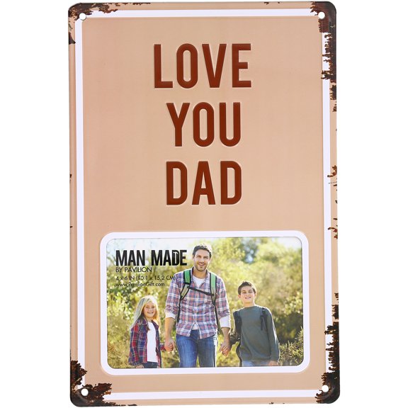 Love You Dad - 8" x 11.75" Tin Frame (Holds 6" x 4" Photo)