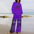 thumbnail image 2 of ChaoHeng 2024 Christmas Cotton Linen Outfits for Women 2 Piece Lounge Sets Save Up Under 50%(Purple,XXXL), 2 of 4