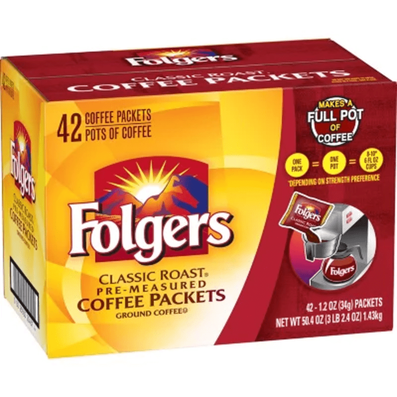 Folgers Classic Roast Instant Coffee, Single Serving, 54 OFF