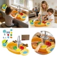 thumbnail image 1 of Play With Running Water Role Playing Toddler Girl With Rotating Faucet Play Food & Kitchen Utensils Simulation Kitchen Playset For Kids|Playsets, 1 of 6