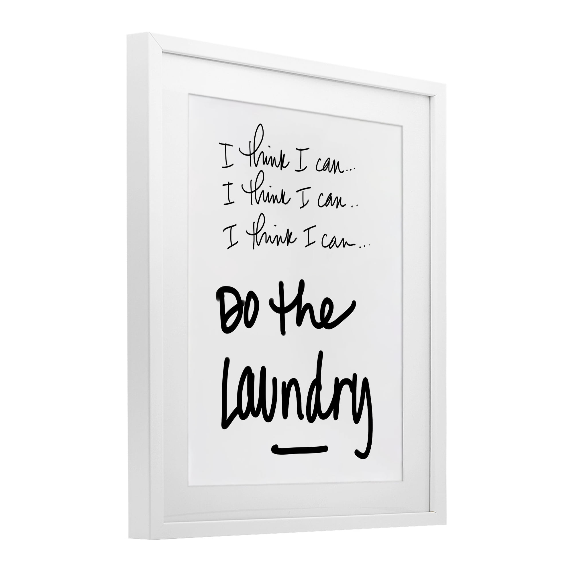 Stupell Industries Think I Can Do Laundry White Framed Print Under Glass, design by SD Graphics Studio