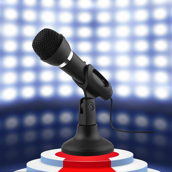 Microphone for Computer, Desktop Microphone Stand, Microphone Wired Computer Desktop Microphone Live Business Sing Recorded Game Voice Speech Teaching Microphone 3.5Mm Interface