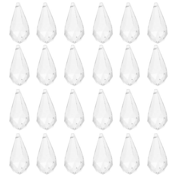 Clispeed 71Pc DIY Acrylic Crystal Pendants Transparent Teardrop Lighting Decor for Wedding and Xmas