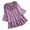 Purple, variant on Lace Shirts for Women Fashion V-Neck 3/4 Sleeve Blouses Patchwork Bow Vintage T-Shirt Tops