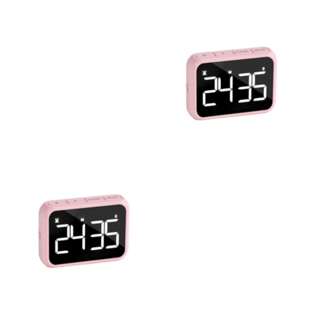 kurtrusly Petit et Portable Réveil LED - Volume Réglable Matériaux d'Application Grand Réveil Polyvalent avec Radio Rose 501 2ensemble
