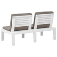 thumbnail image 4 of vidaXL Patio Garden Bench Loveseat Outdoor 2-Seater Bench with Cushion Plastic, 4 of 15