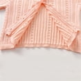 thumbnail image 7 of Sentuca Girls Cardigan Sweaters Size 2-3Y Knitted Openwork Long Sleeve Cardigan Lightweight Button-up Solid Color Casual Comfortable Toddlers Sweater Coats Beige, 7 of 7
