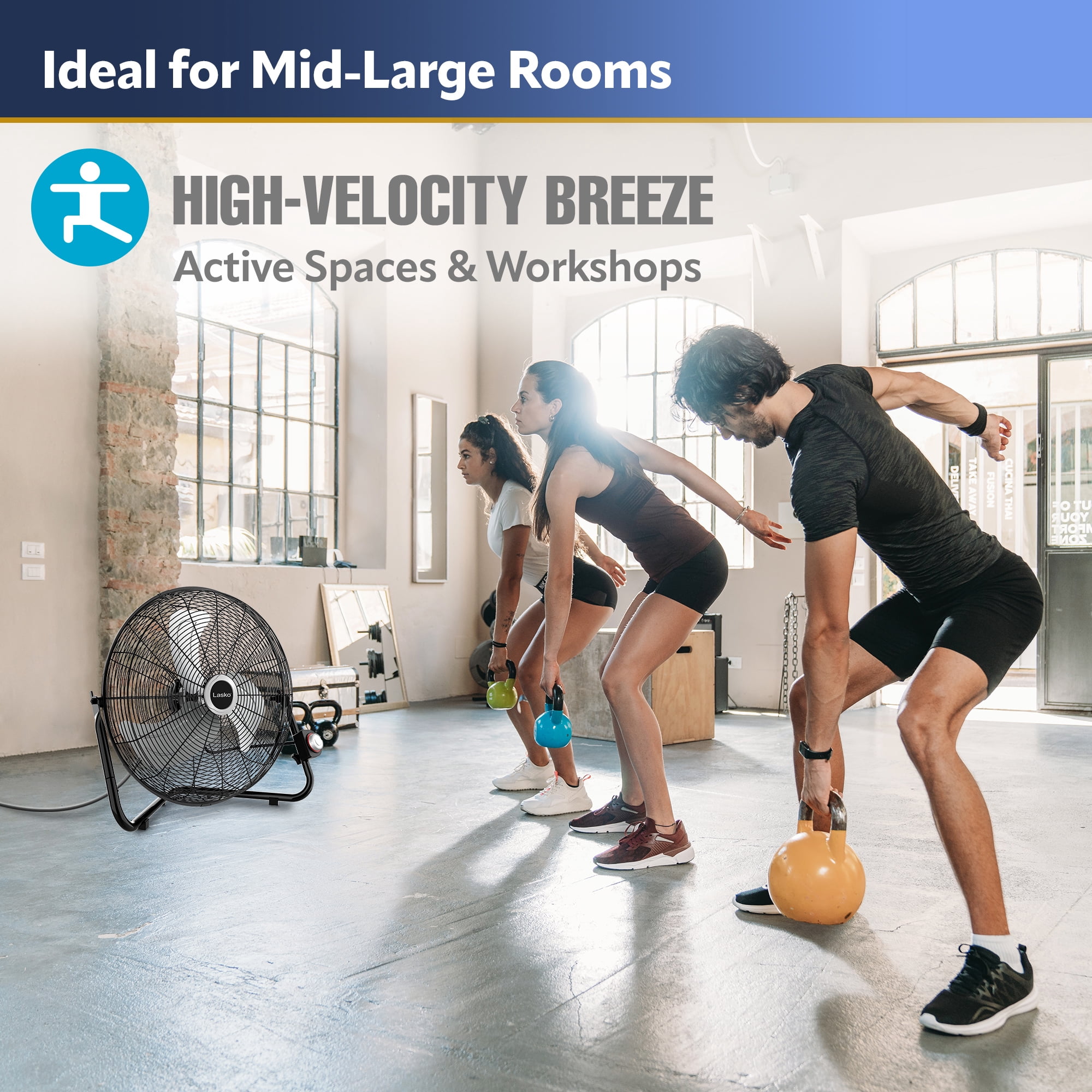 Lasko 20 Max Performance High Velocity Floor Fan with Wall Mount Option  and 3 Speeds, 2264QM, Black - Walmart.com