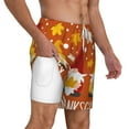 thumbnail image 3 of Balery Happy Thanksgiving Three Gnomes Mens Swim Trunks Swim Shorts for Men Quick Dry Inseam Beach Shorts with Compression Liner Pocket-Medium, 3 of 9