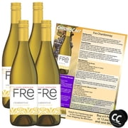 Sutter Home Fre Chardonnay Non-Alcoholic White Wine Experience Bundle with Chromacast Pop Socket, Seasonal Wine Pairings & Recipes, 12/750ML, 4-Pack